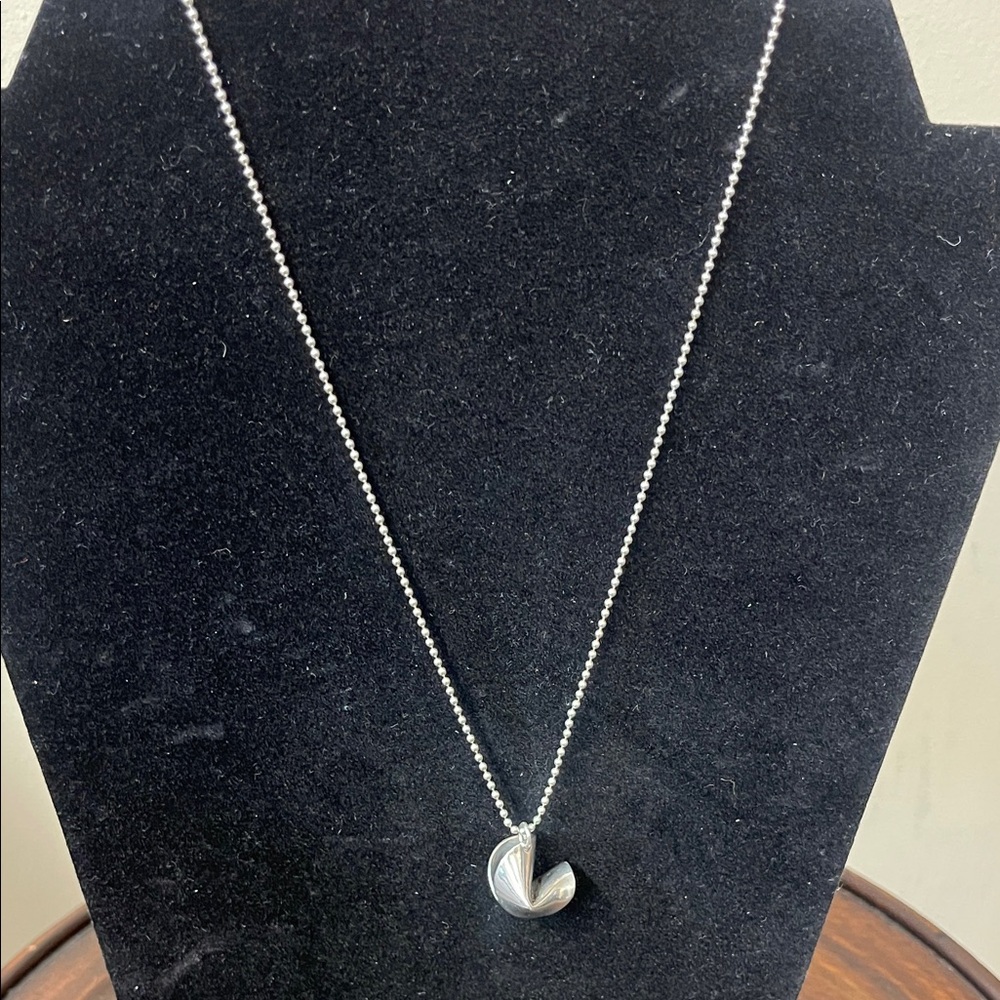 Jessica Elliot Sterling Silver Fortune Cookie
Necklace 16” Chain, 1” Charm
